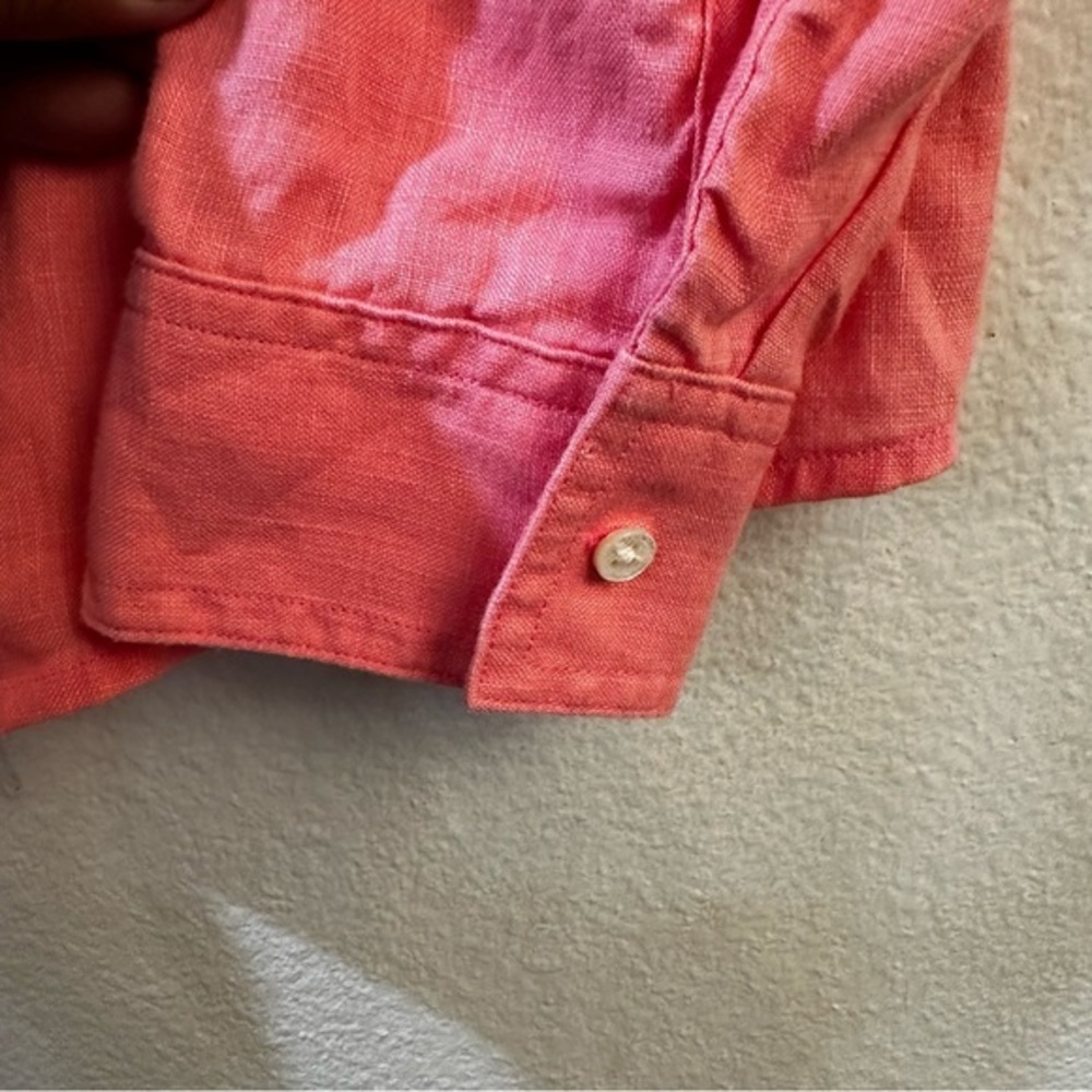 J.McLaughlin Britt Linen Point‎ Collar Long Sleeve Button Front Blouse Size 8 - Picture 7 of 9